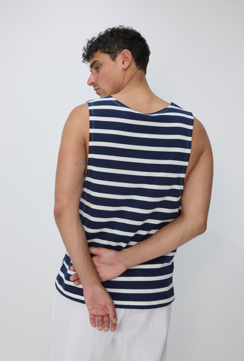 T-shirt débardeur rayé casual été