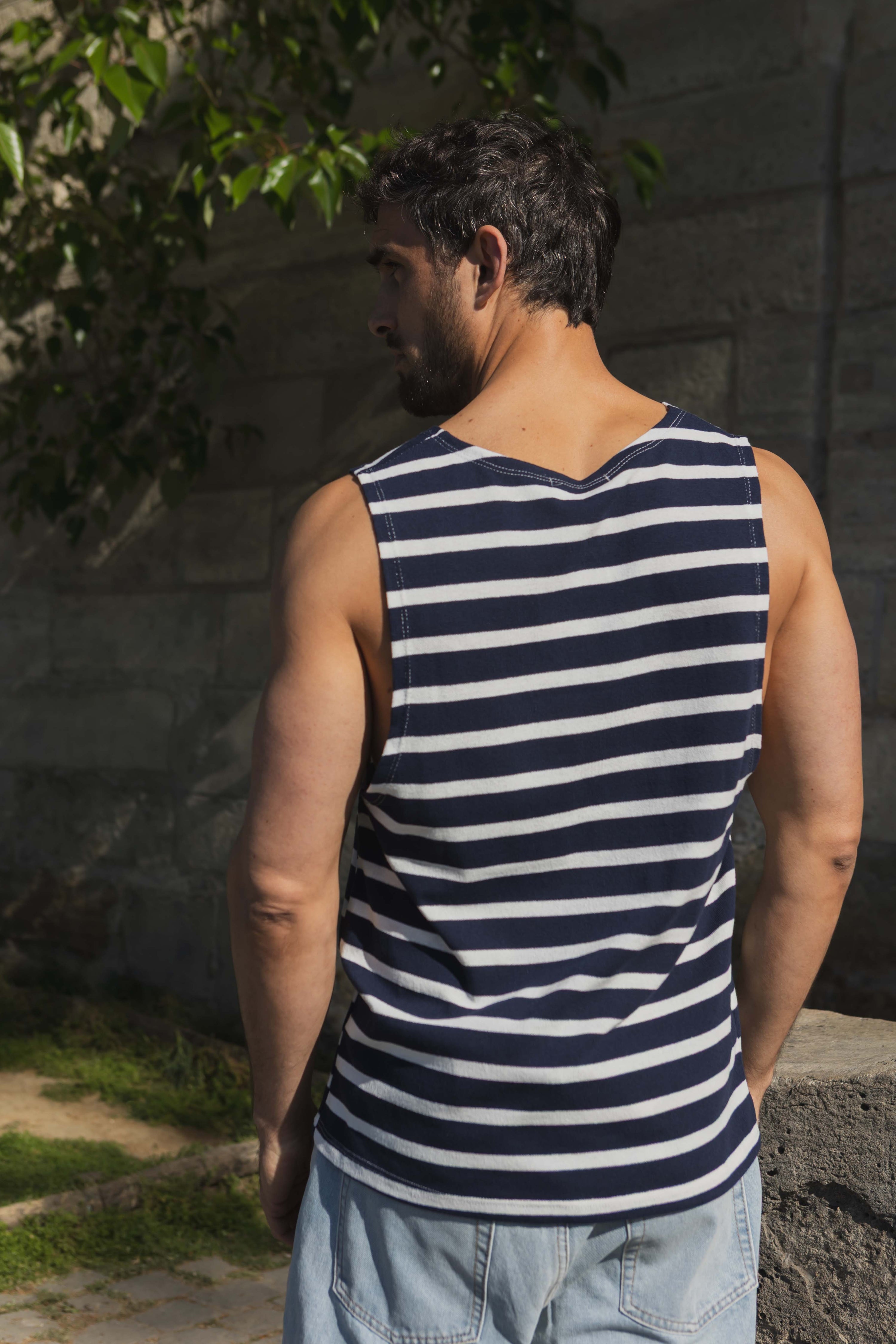 T-shirt débardeur rayé casual été