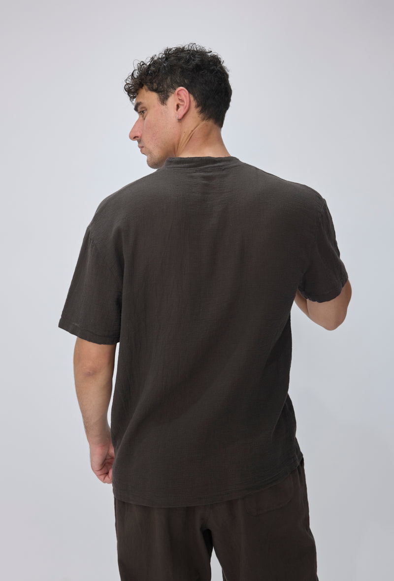 T-shirt col mao casual