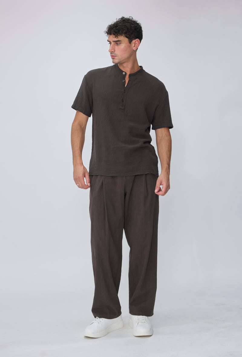T-shirt col mao casual