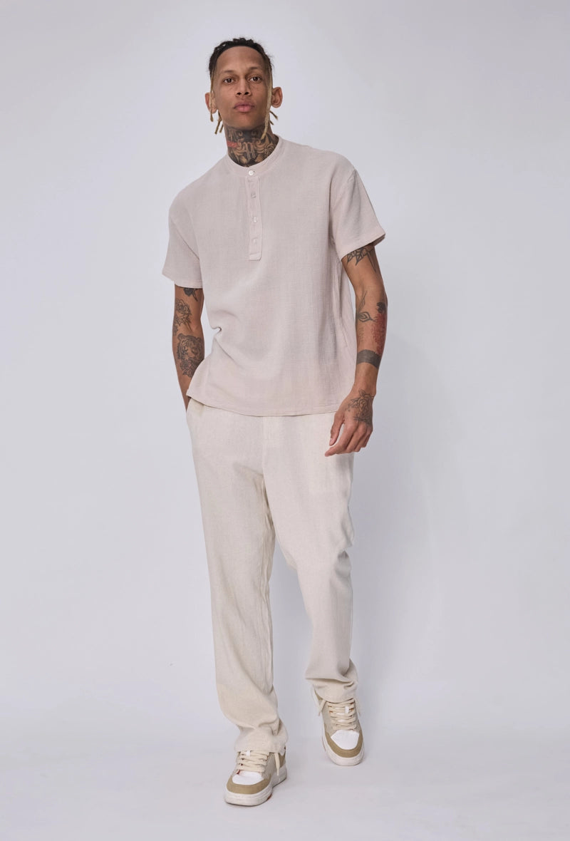 Chemise col mao boutons