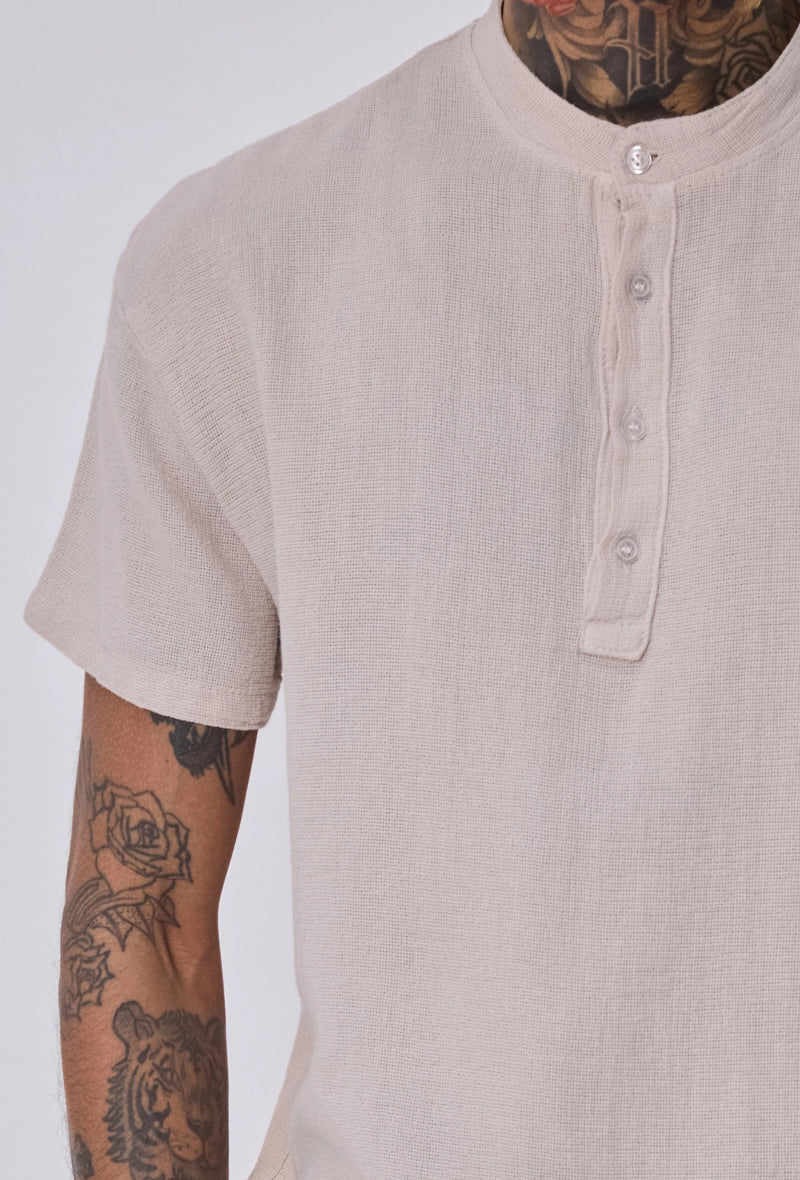 Chemise col mao boutons