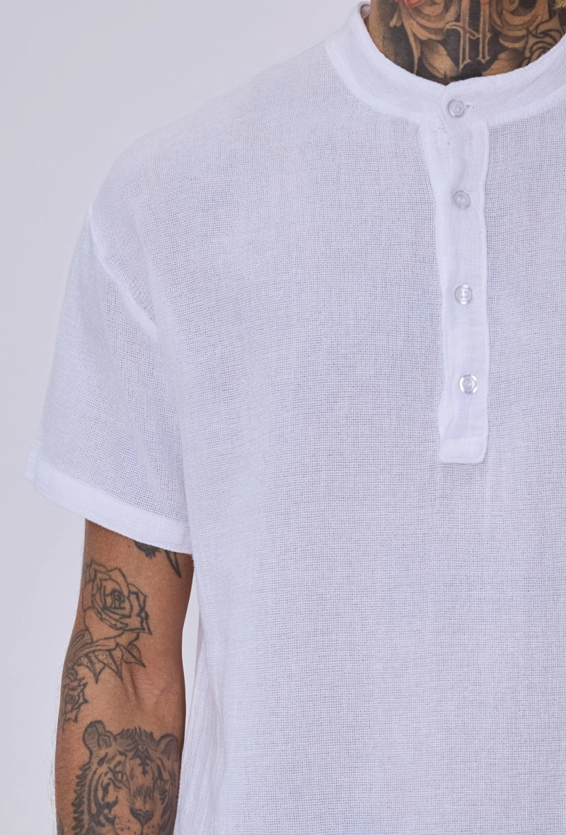 Chemise col mao boutons