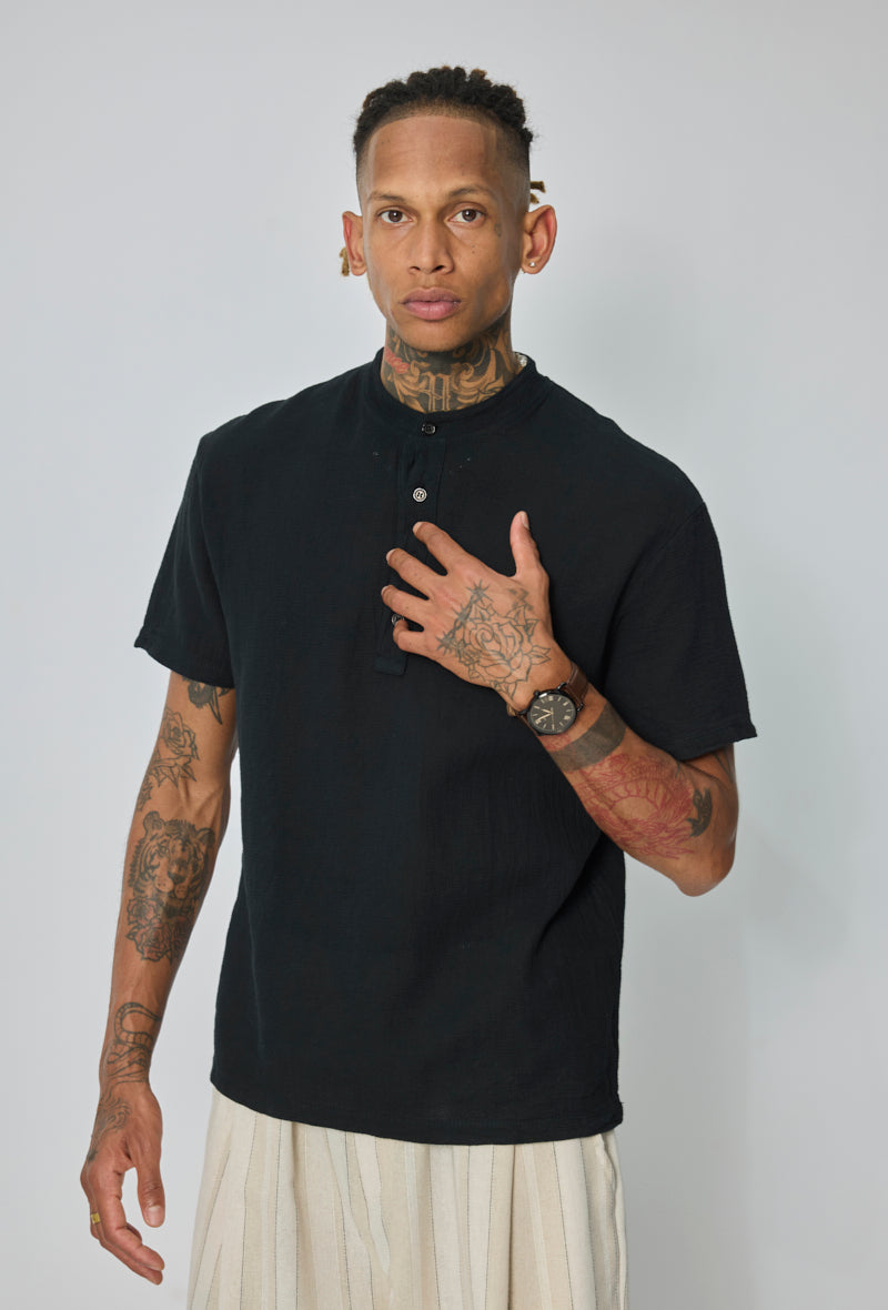 T-shirt col mao casual