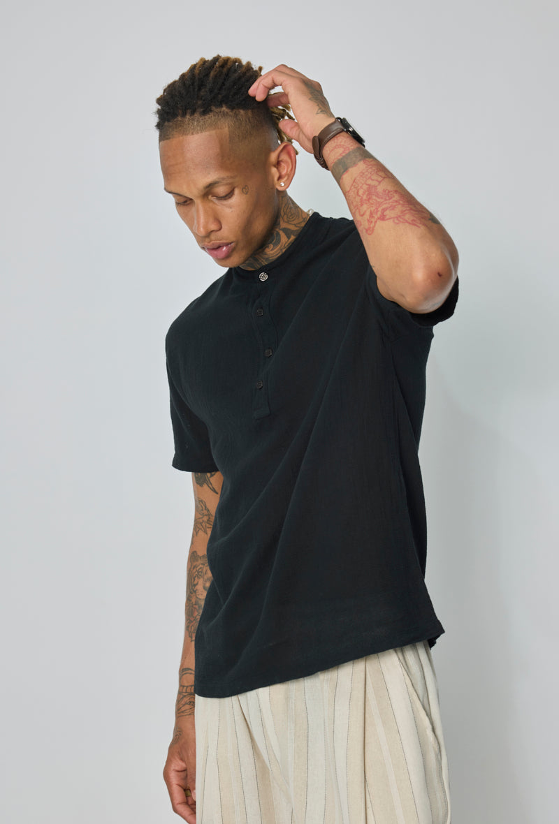 T-shirt col mao casual