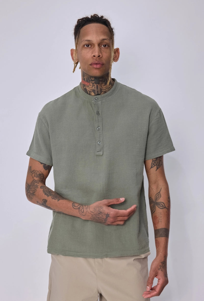 Chemise col mao boutons