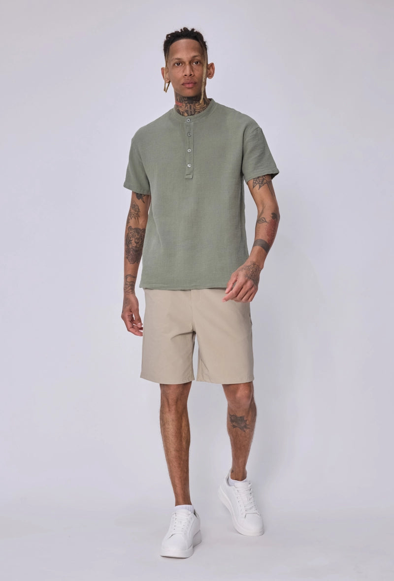 Chemise col mao boutons
