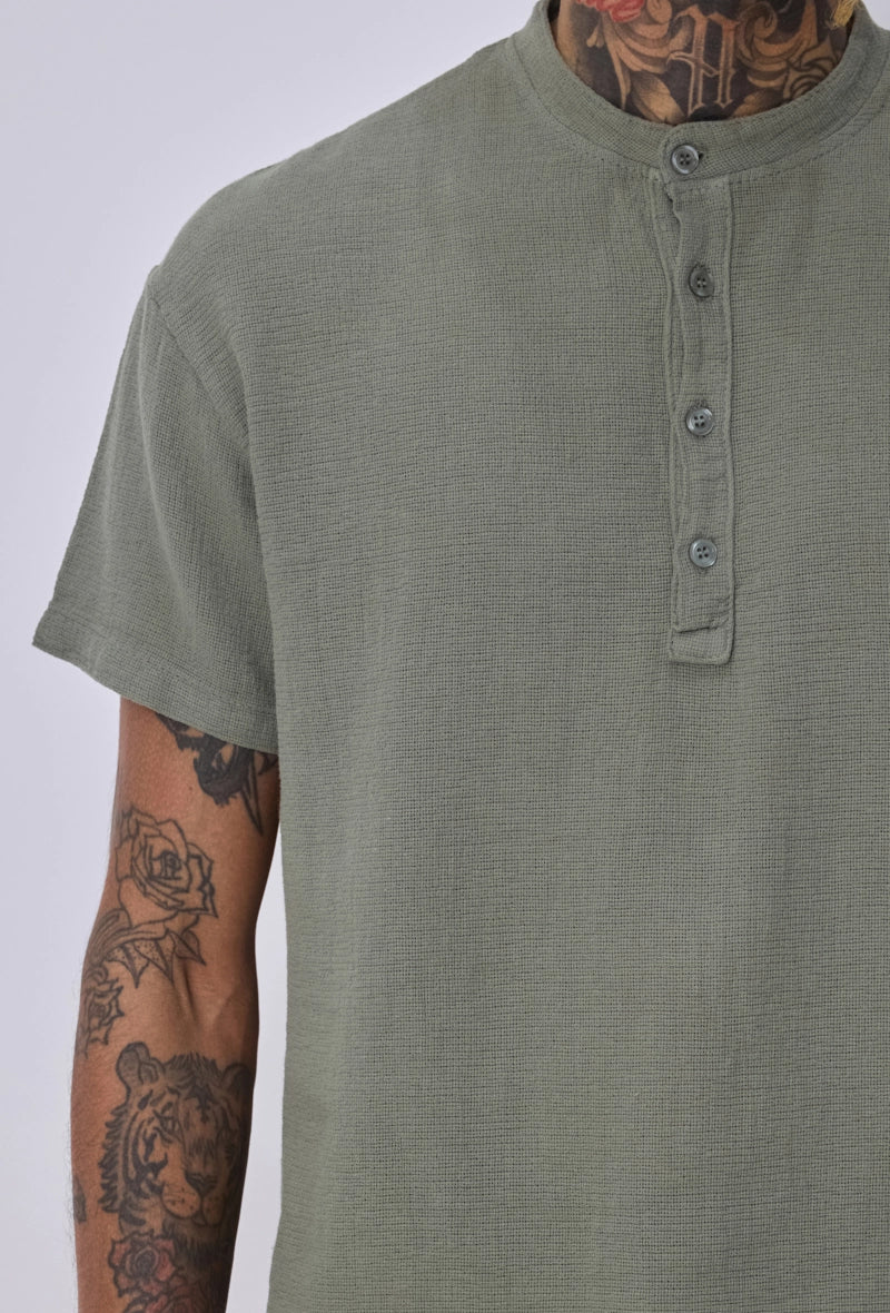Chemise col mao boutons