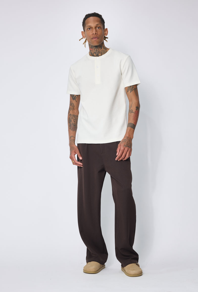 T-shirt henley col tunisien