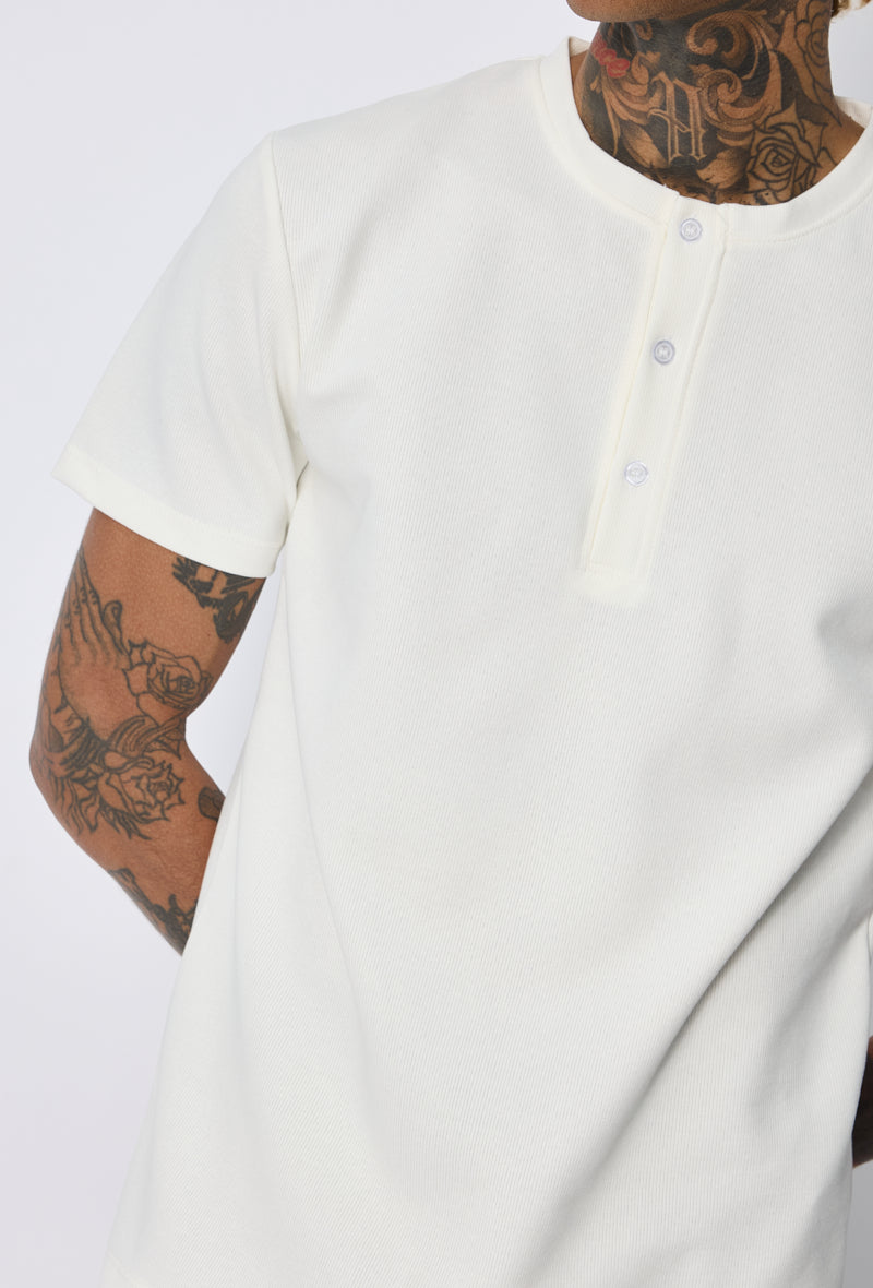 T-shirt henley col tunisien