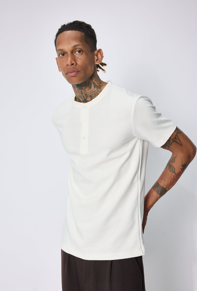 T-shirt henley col tunisien