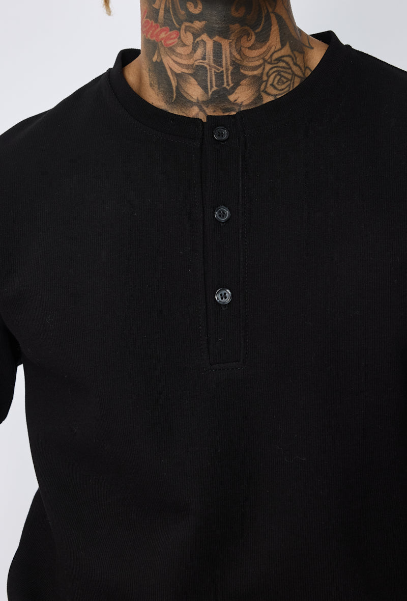 T-shirt henley col tunisien