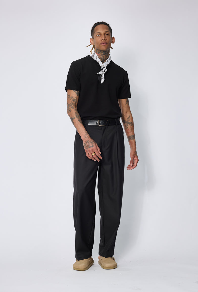 T-shirt henley col tunisien