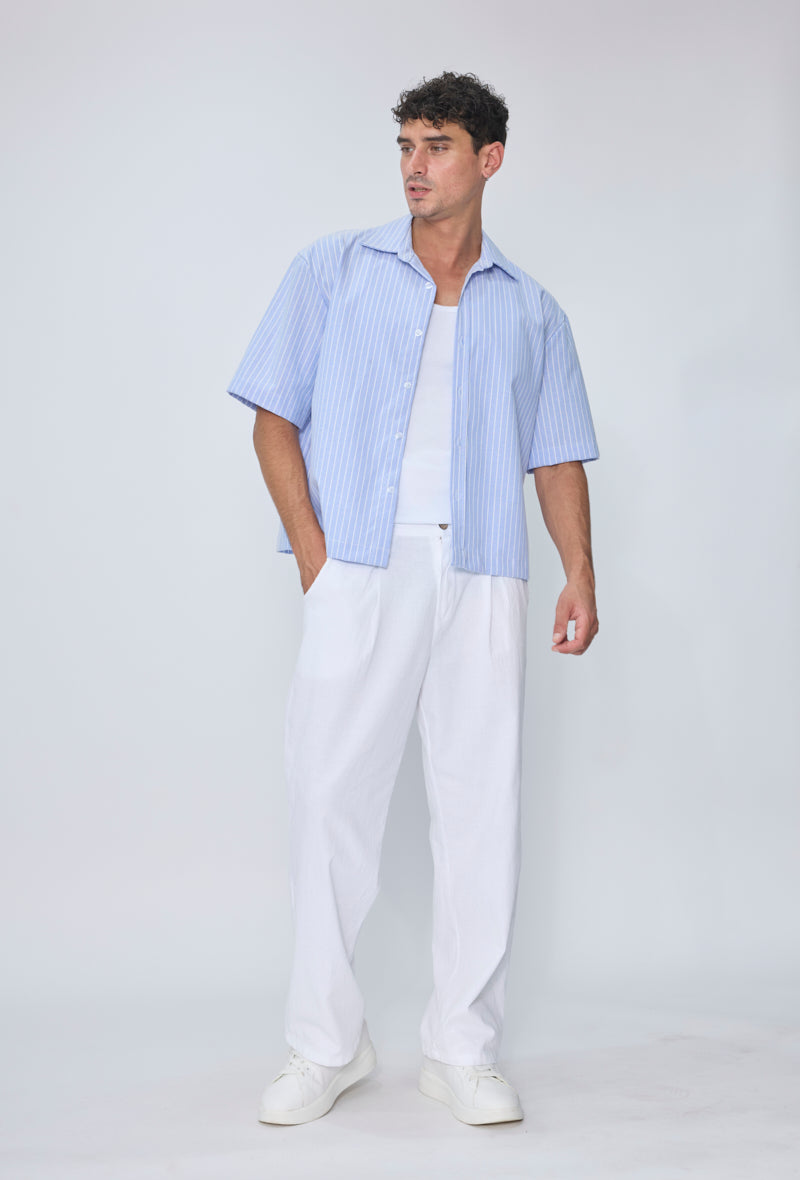 Chemise crop col ouvert