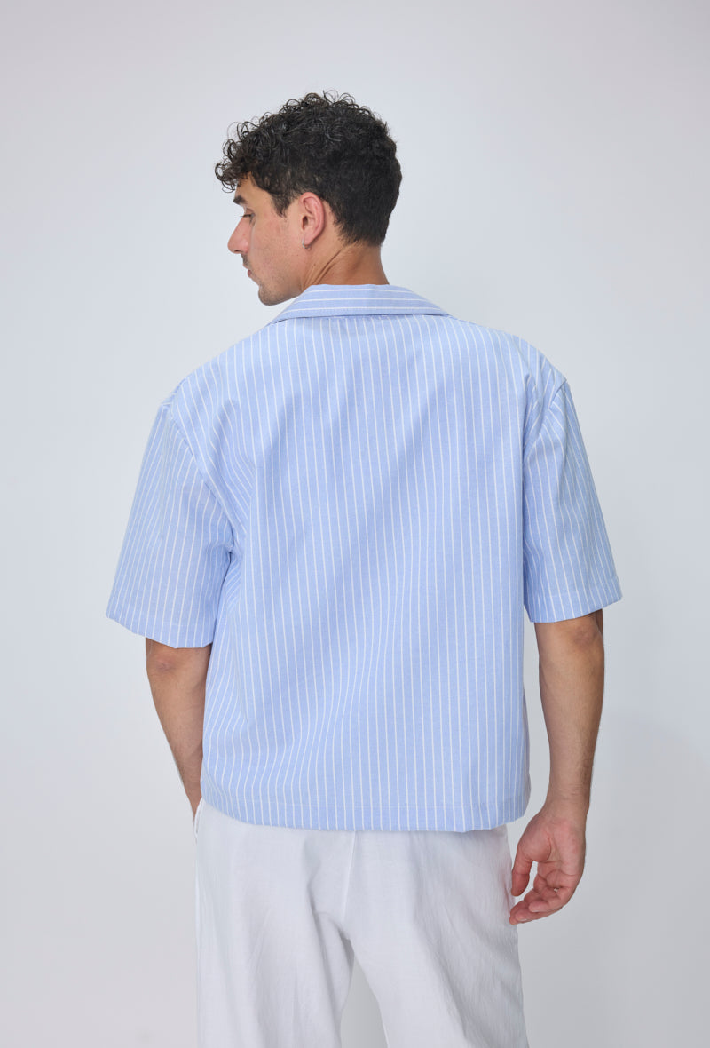 Chemise crop col ouvert