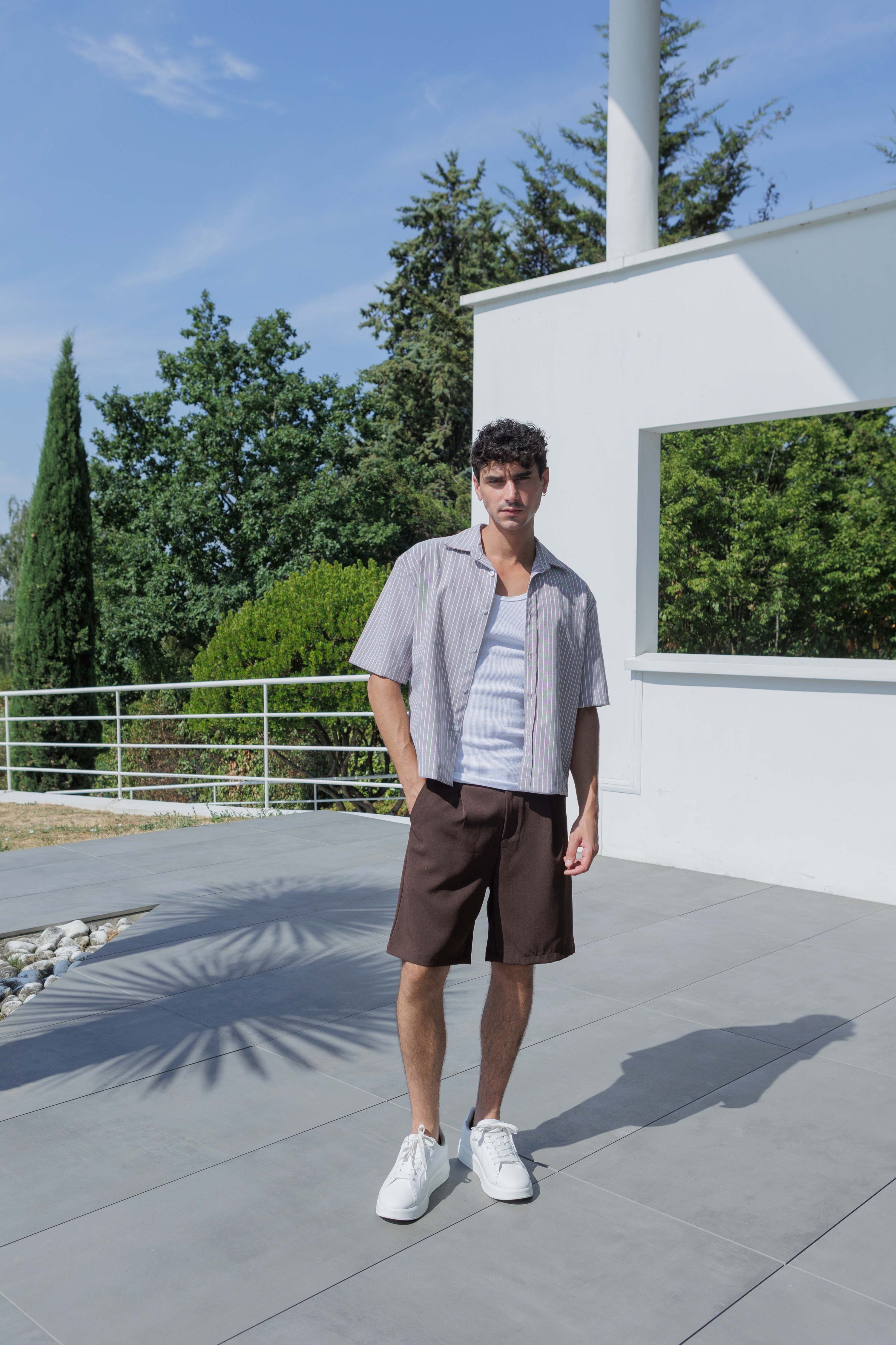 Chemise crop col ouvert
