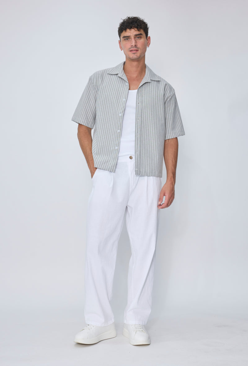 Chemise crop col ouvert