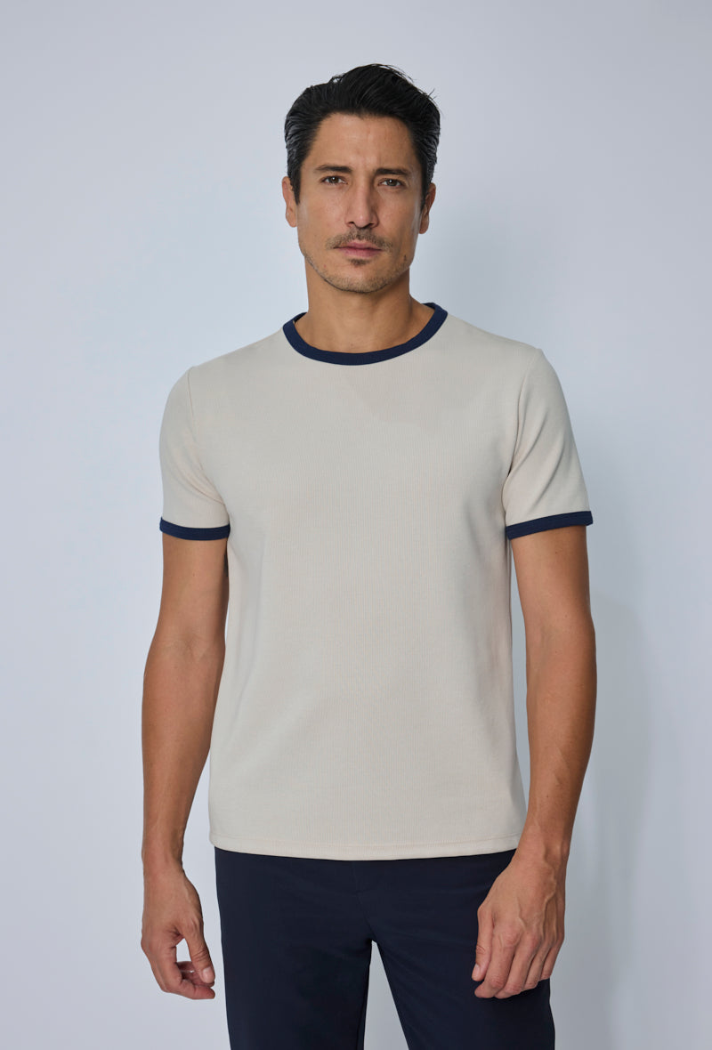 T-shirt col rond contrasté
