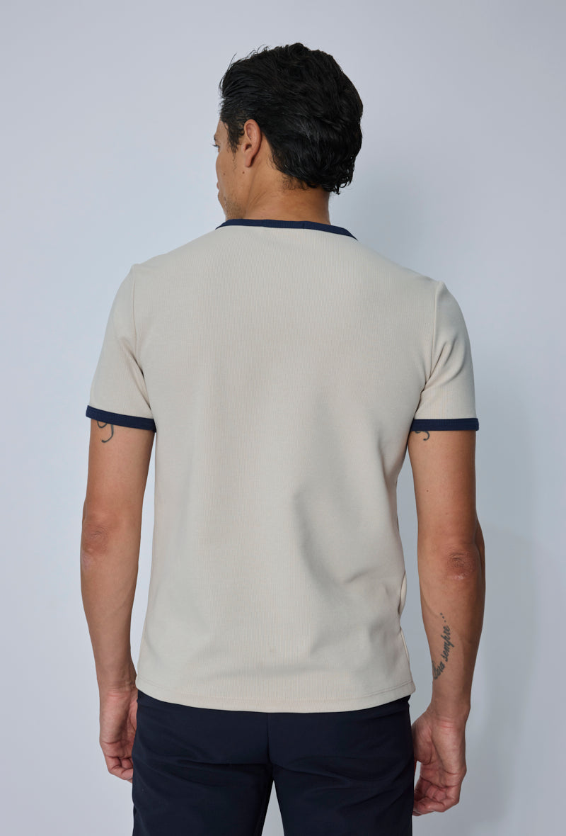 T-shirt col rond contrasté