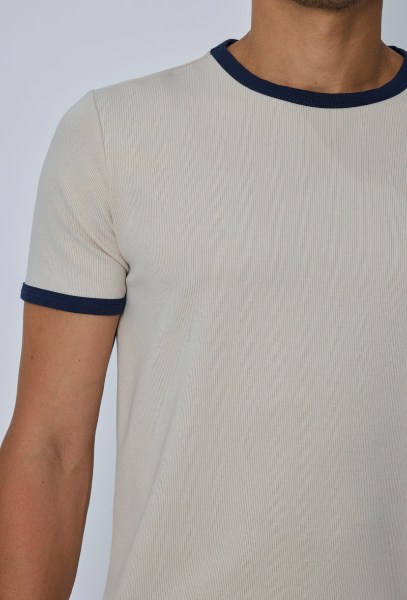 T-shirt col rond contrasté