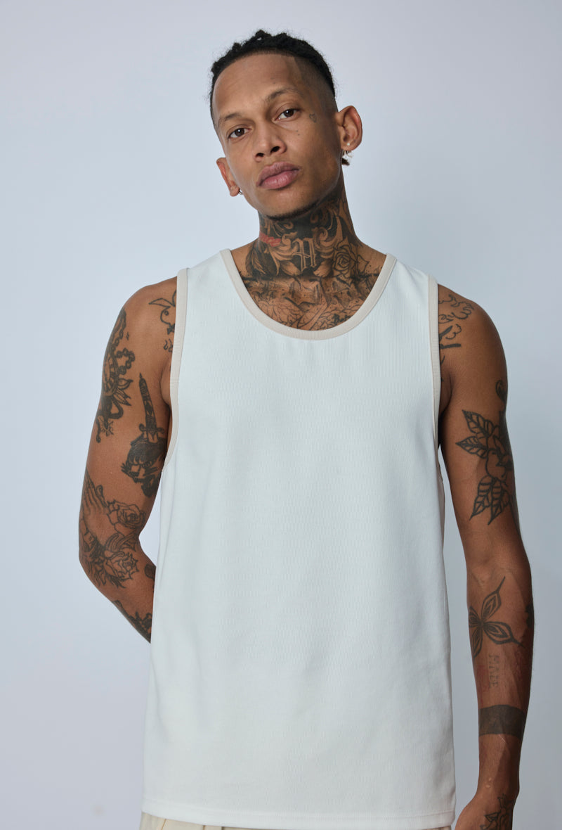 T-shirt débardeur col rond uni