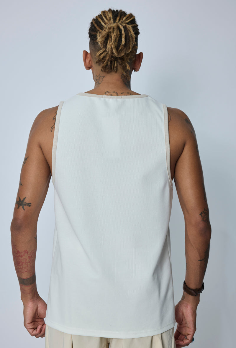 T-shirt débardeur col rond uni
