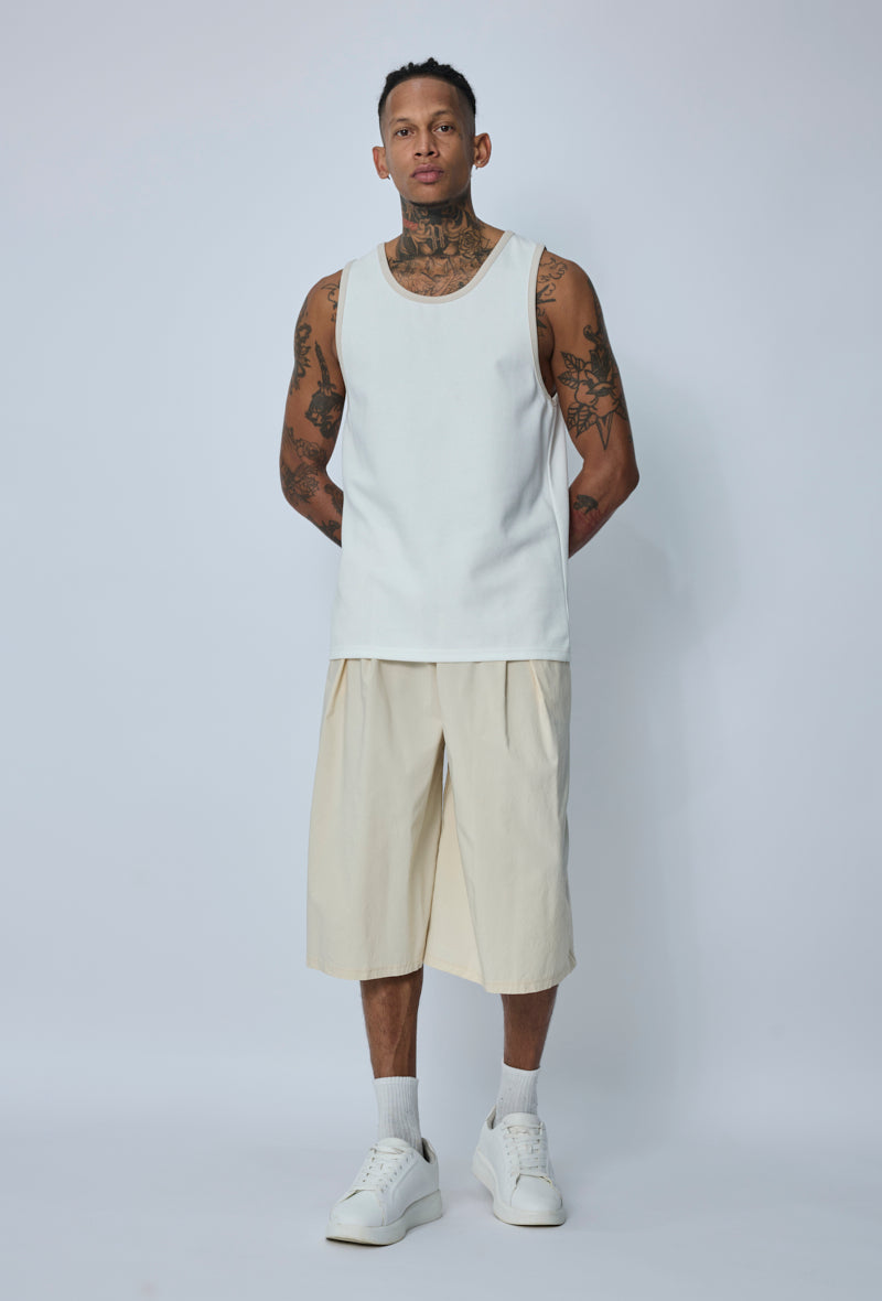 T-shirt débardeur col rond uni