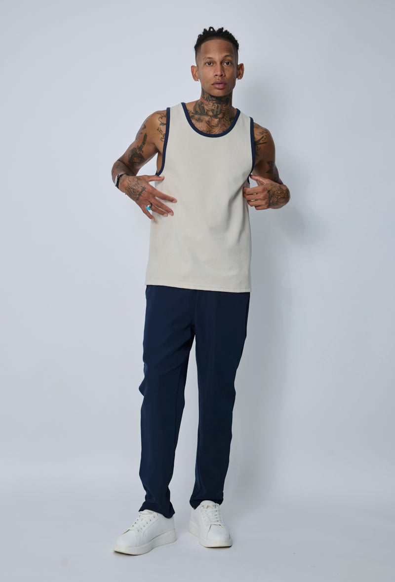 T-shirt débardeur col rond uni