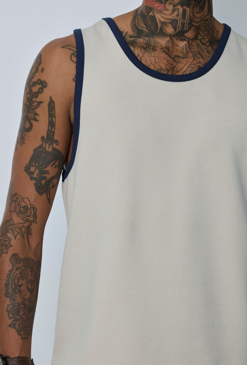 T-shirt débardeur col rond uni