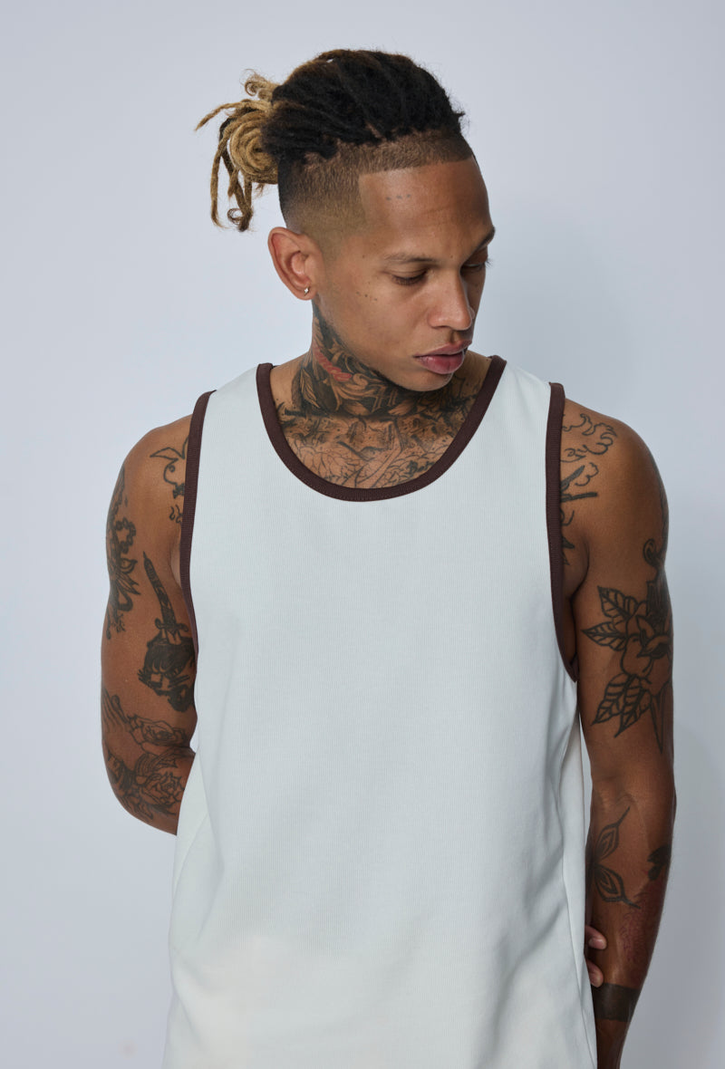 T-shirt débardeur col rond uni