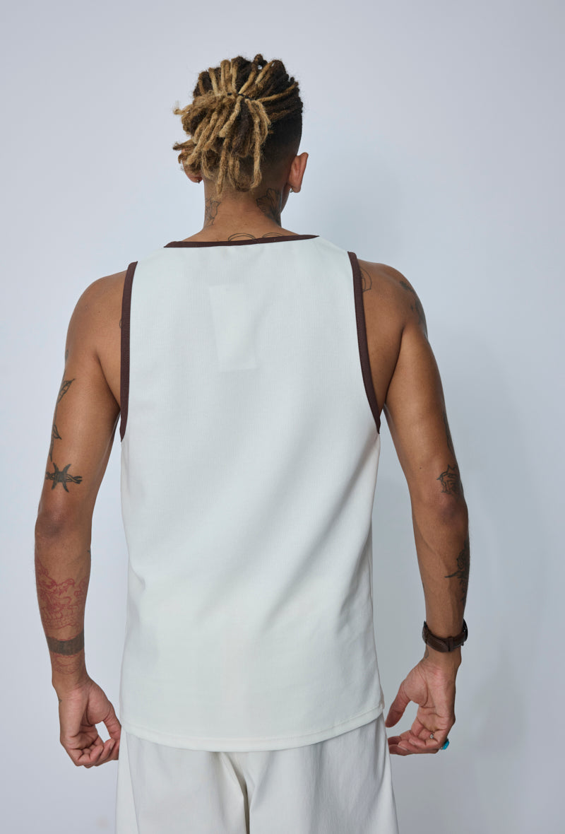 T-shirt débardeur col rond uni