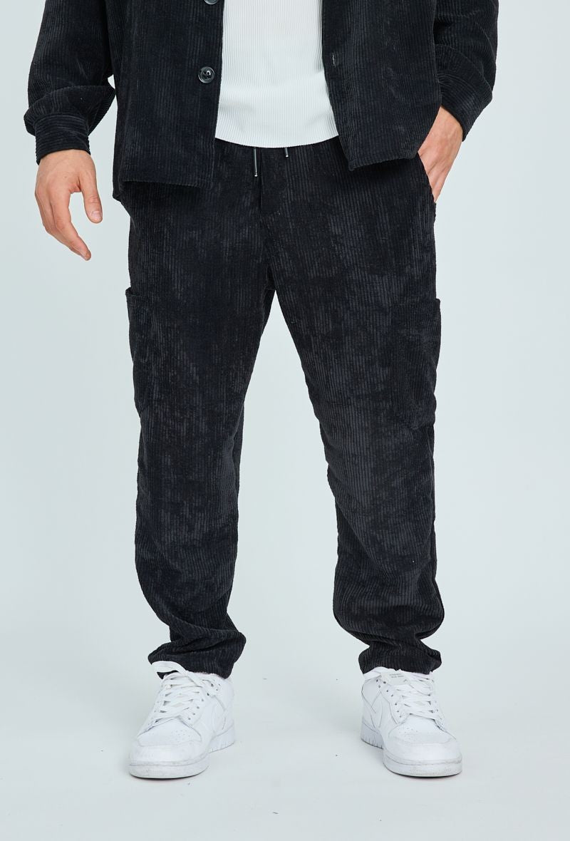 Pantalon jogger cargo cotelé - Frilivin