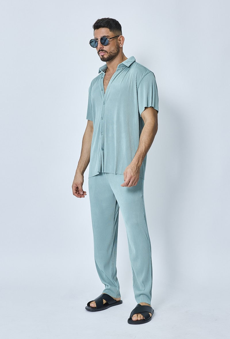 Ensemble plissé chemise pantalon - Frilivin