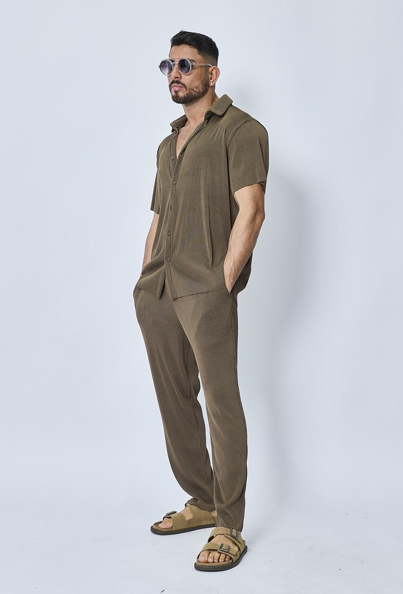 Ensemble plissé chemise pantalon - Frilivin