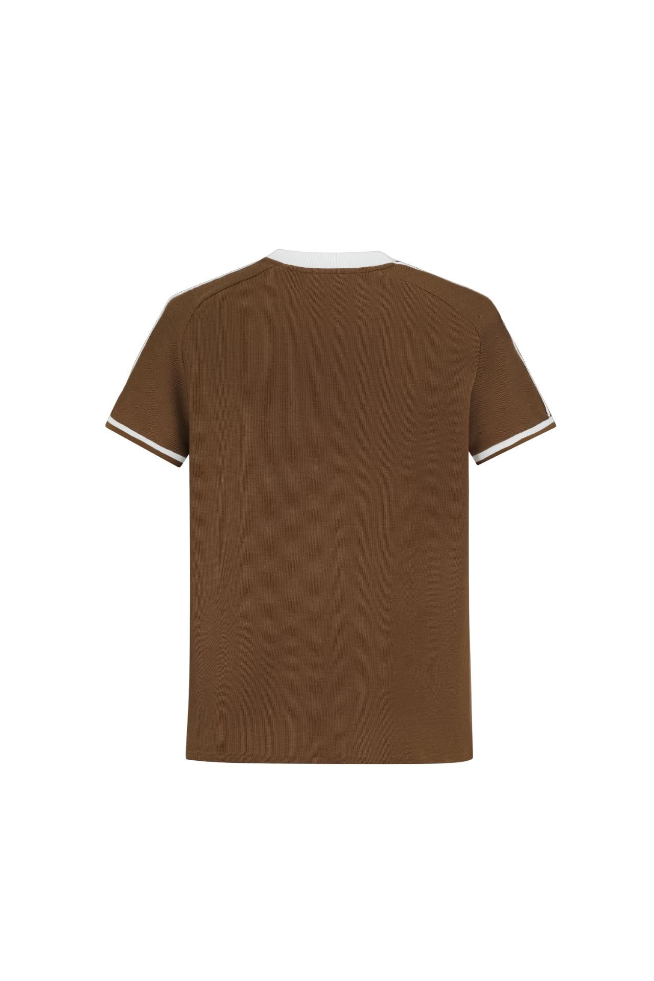 T-shirt cotelé style baseball - Frilivin