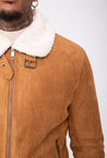 Veste daim avec col mouton - Frilivin