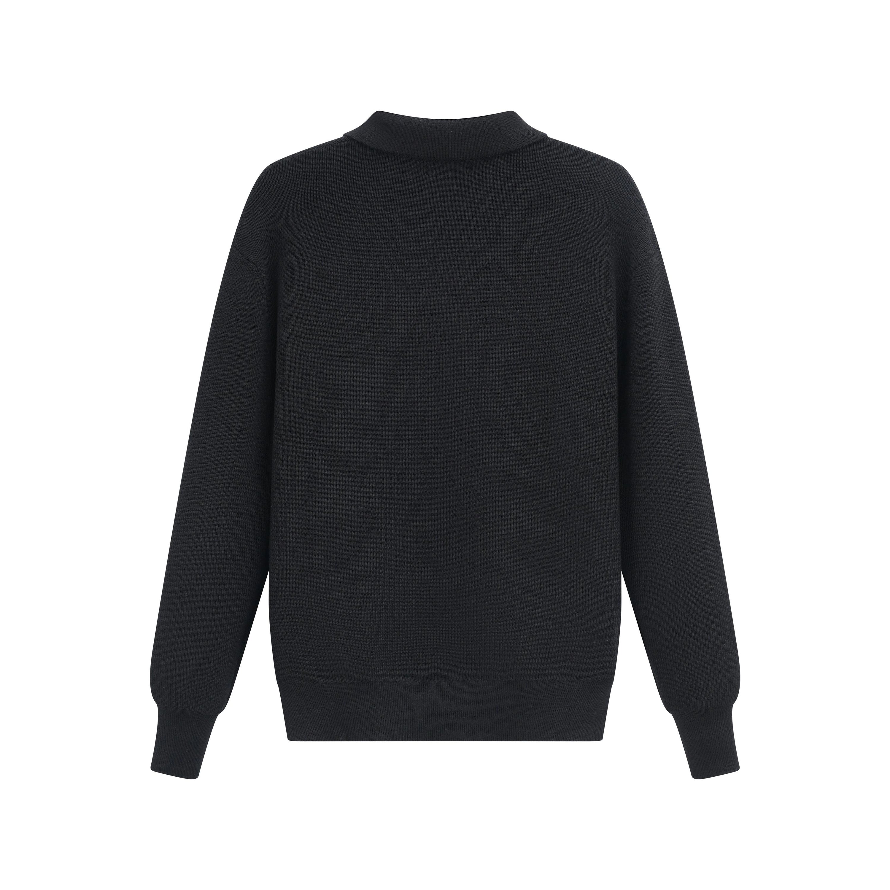 Pull en maille col à revers avec deux boutons