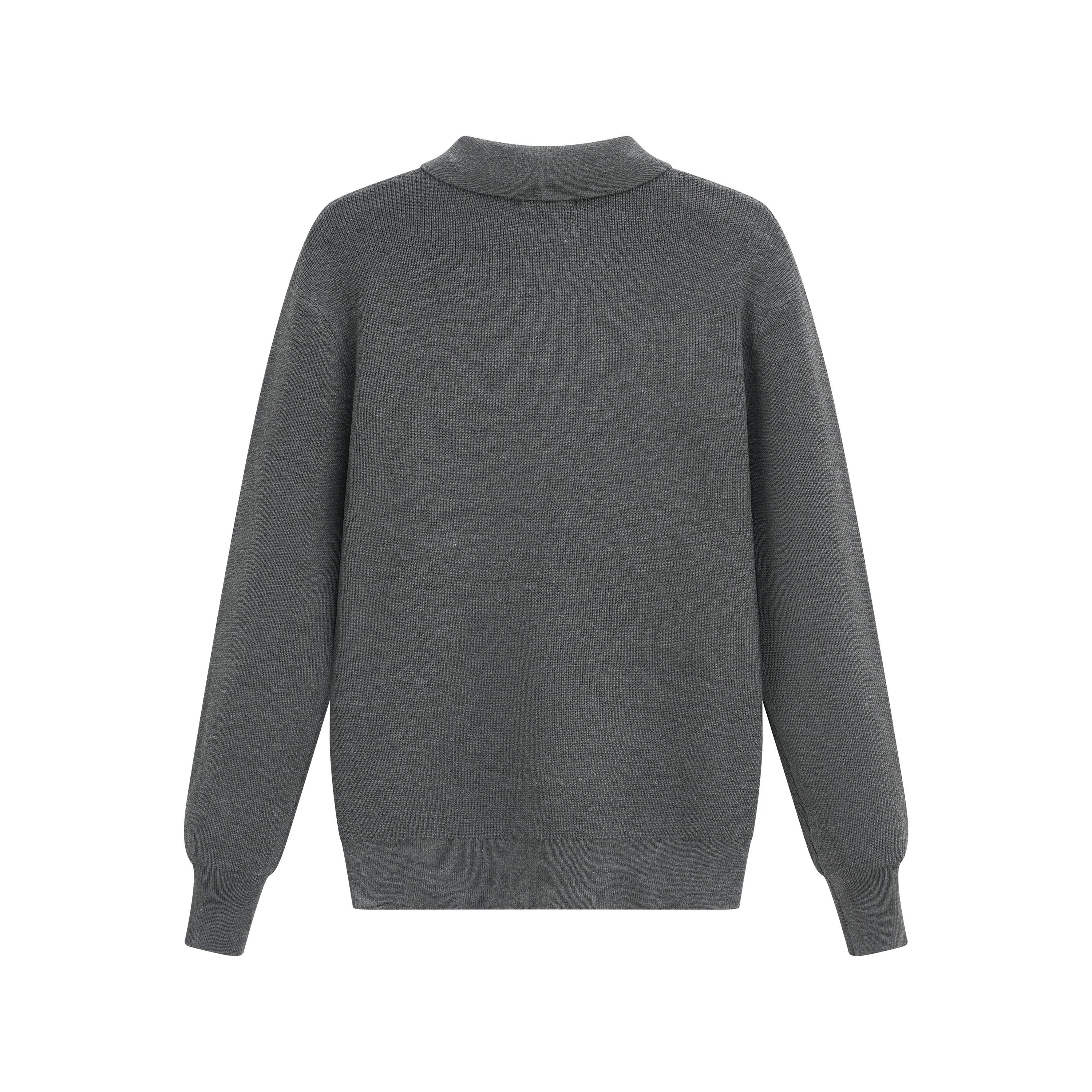 Pull en maille col à revers avec deux boutons