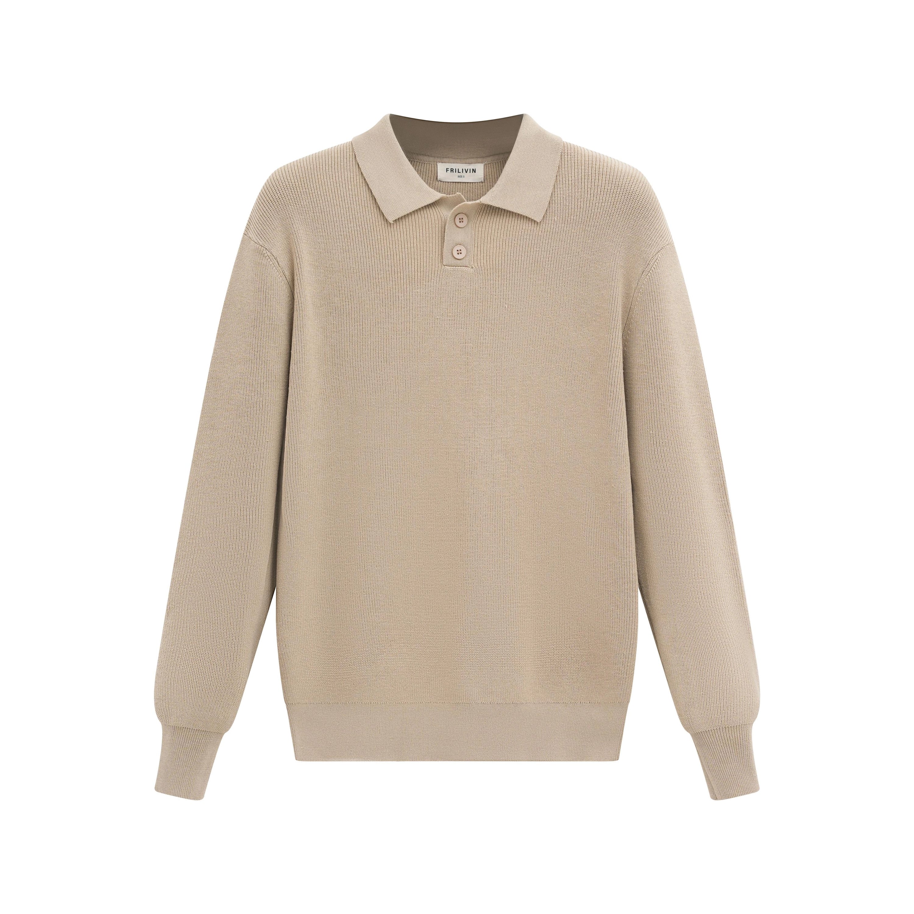 Pull en maille col à revers avec deux boutons