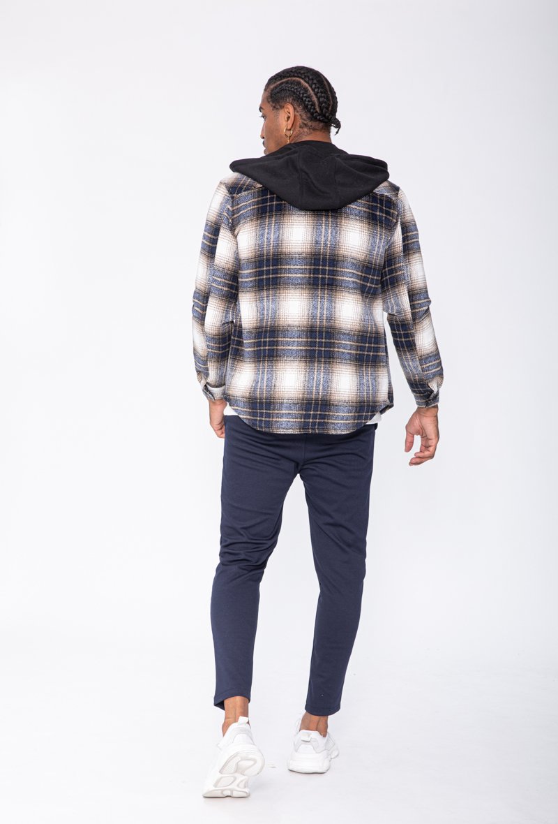 Veste à capuche avec motifs à carreaux - Frilivin