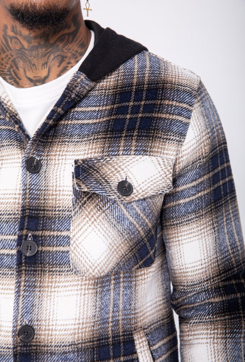 Veste à capuche avec motifs à carreaux - Frilivin