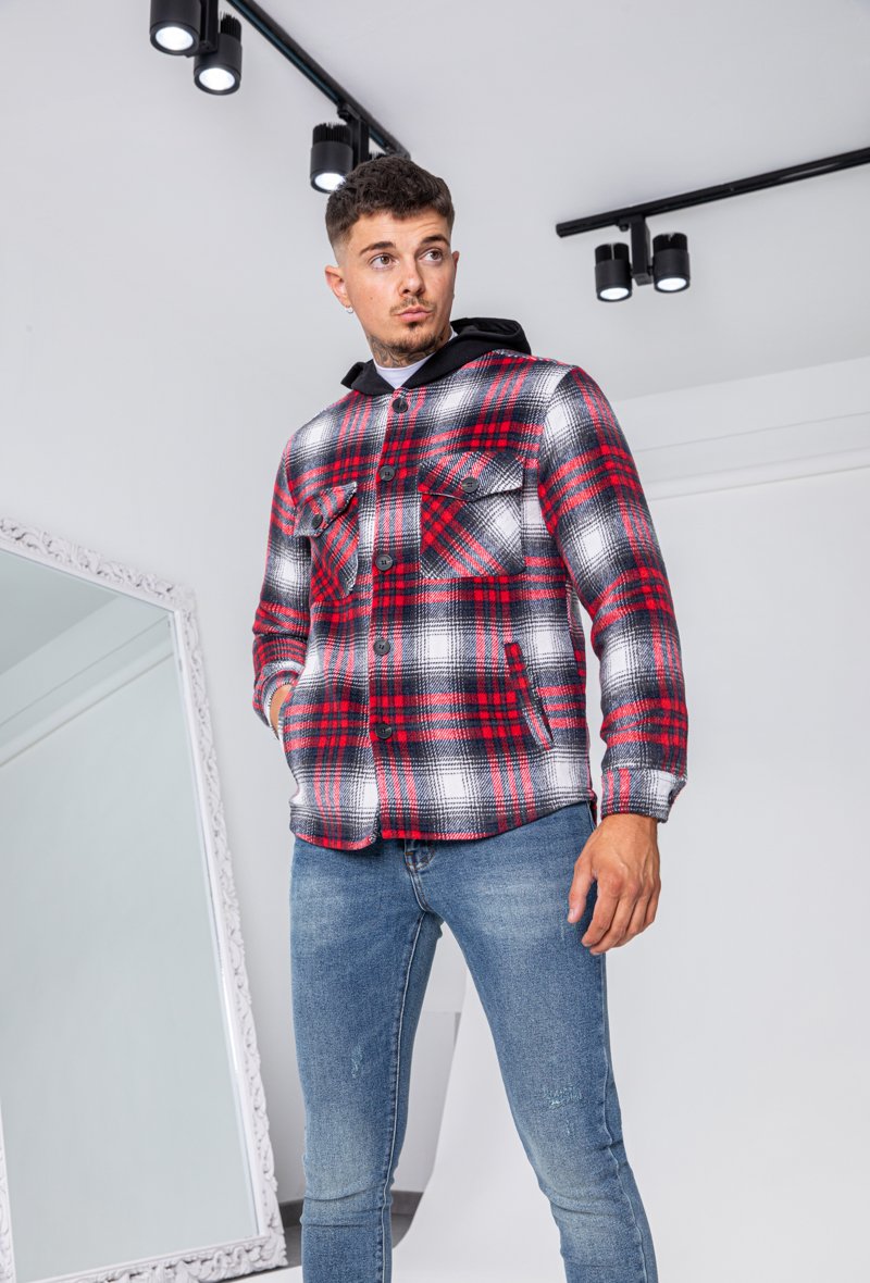 Veste à capuche avec motifs à carreaux - Frilivin