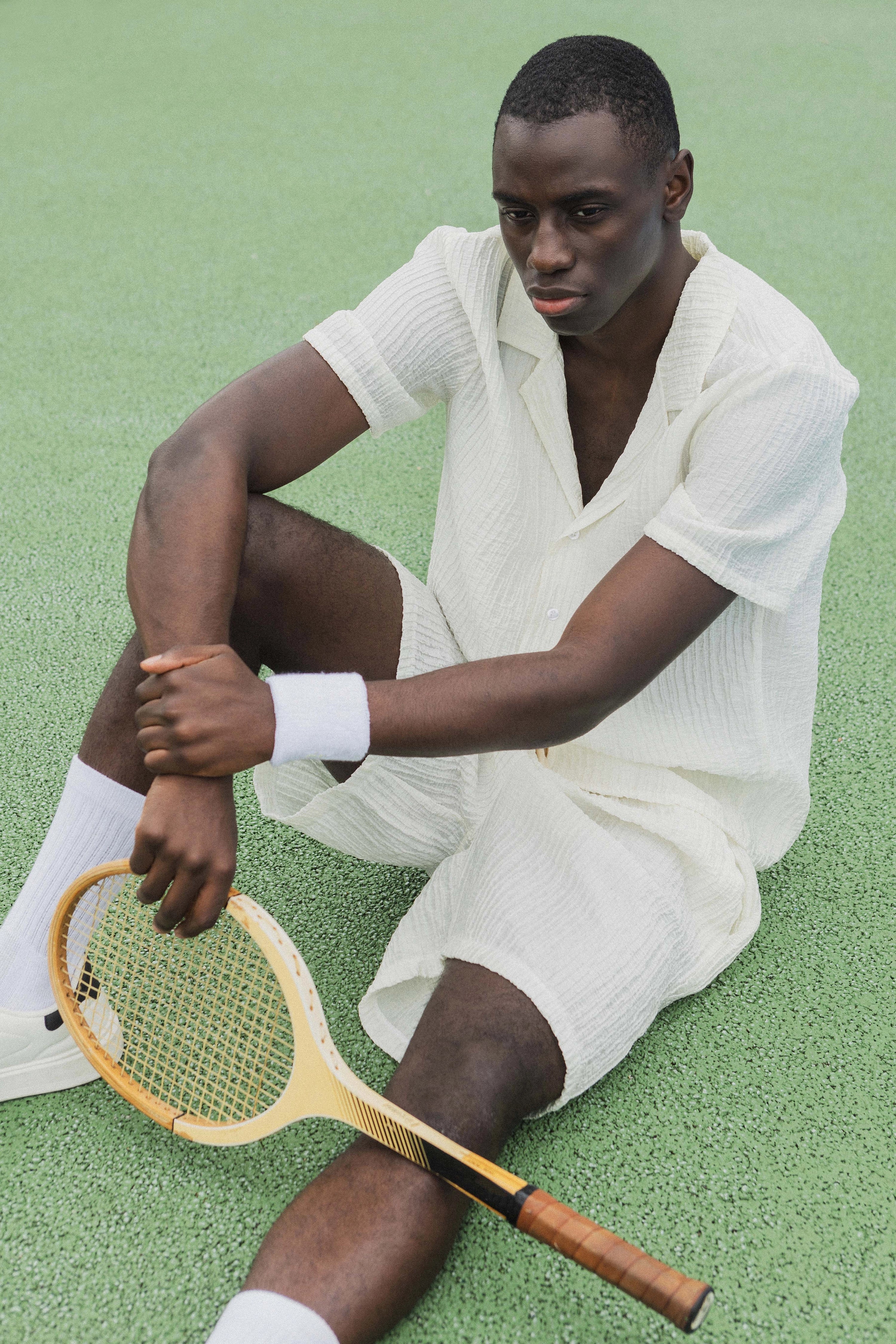 Ensemble uni texturé chemise short