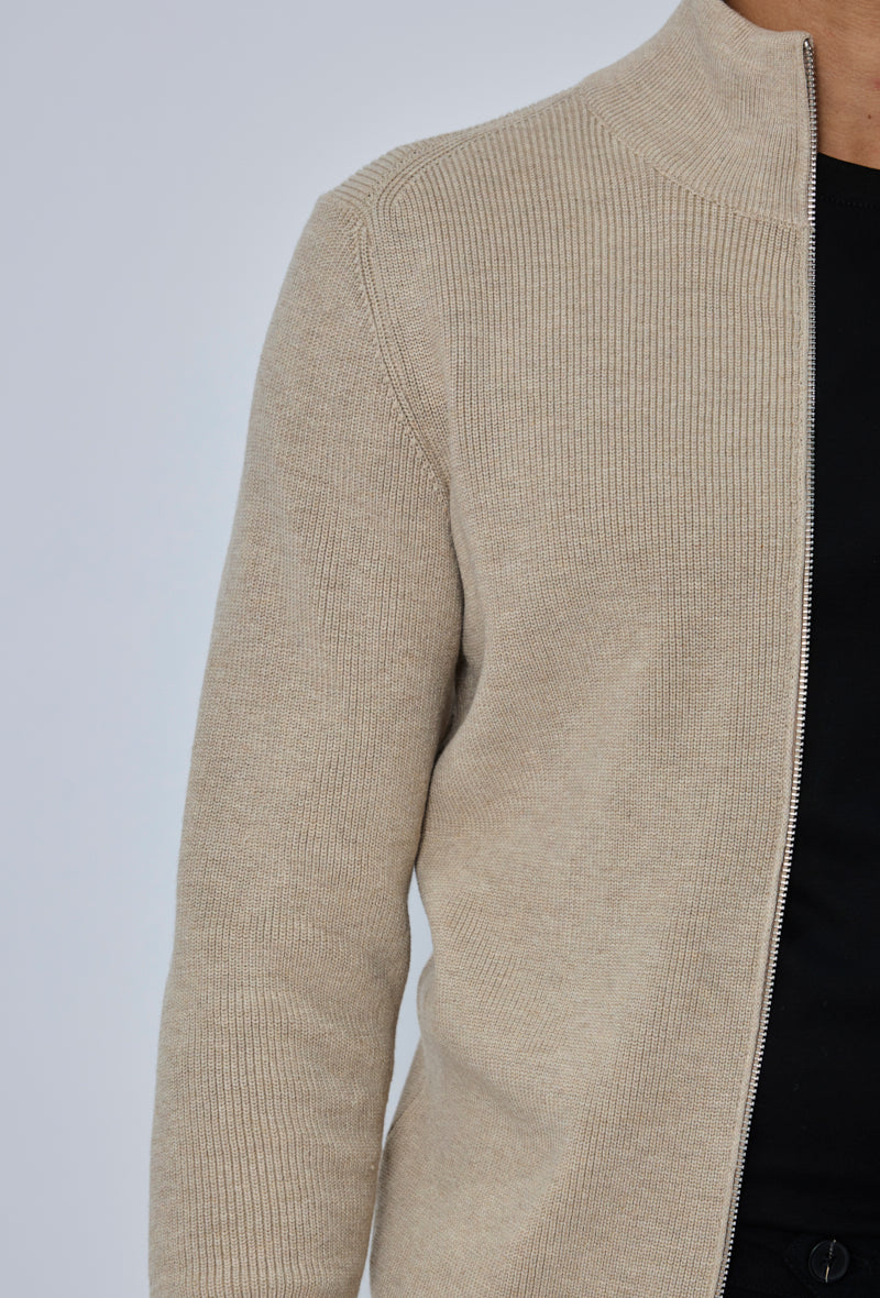 Gilet zippé col montant