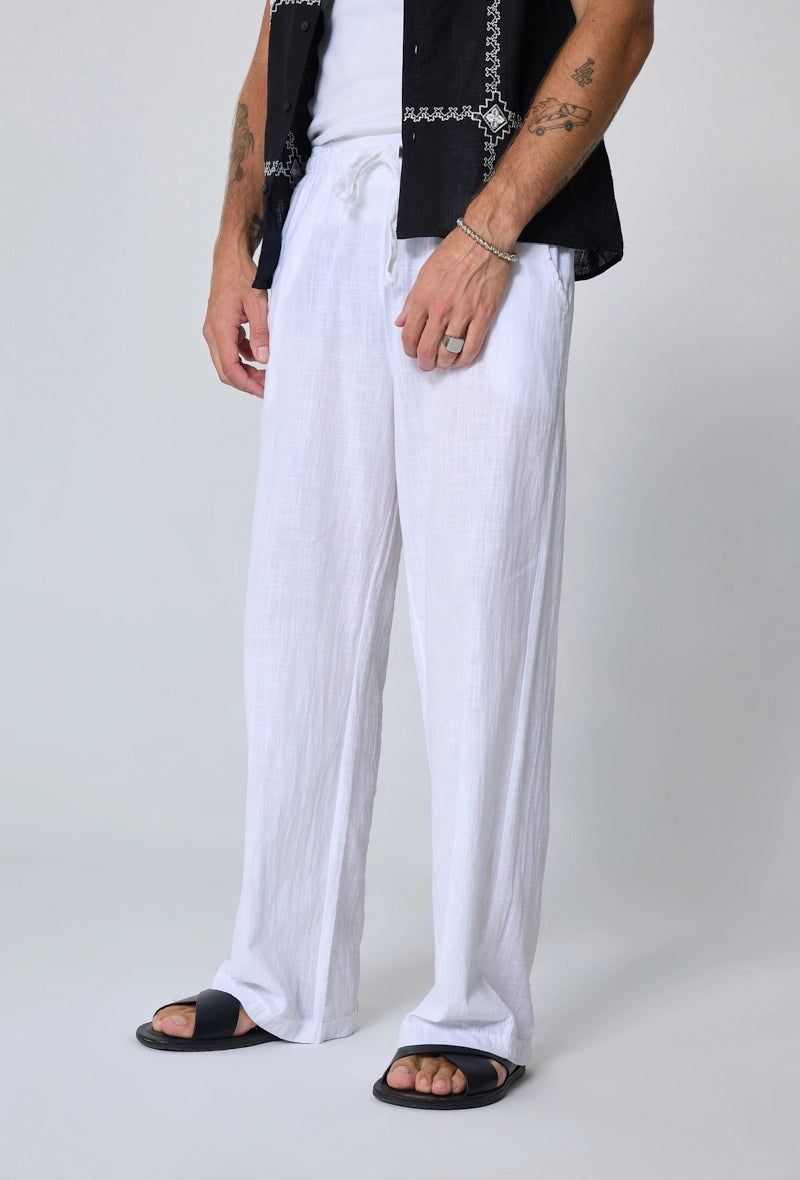 Pantalon effet lin
