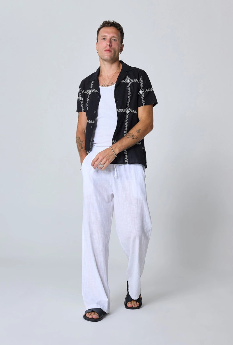 Pantalon effet lin