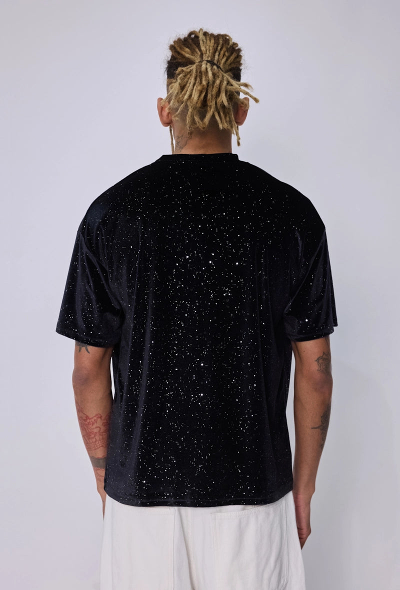 T-shirt velours pailleté