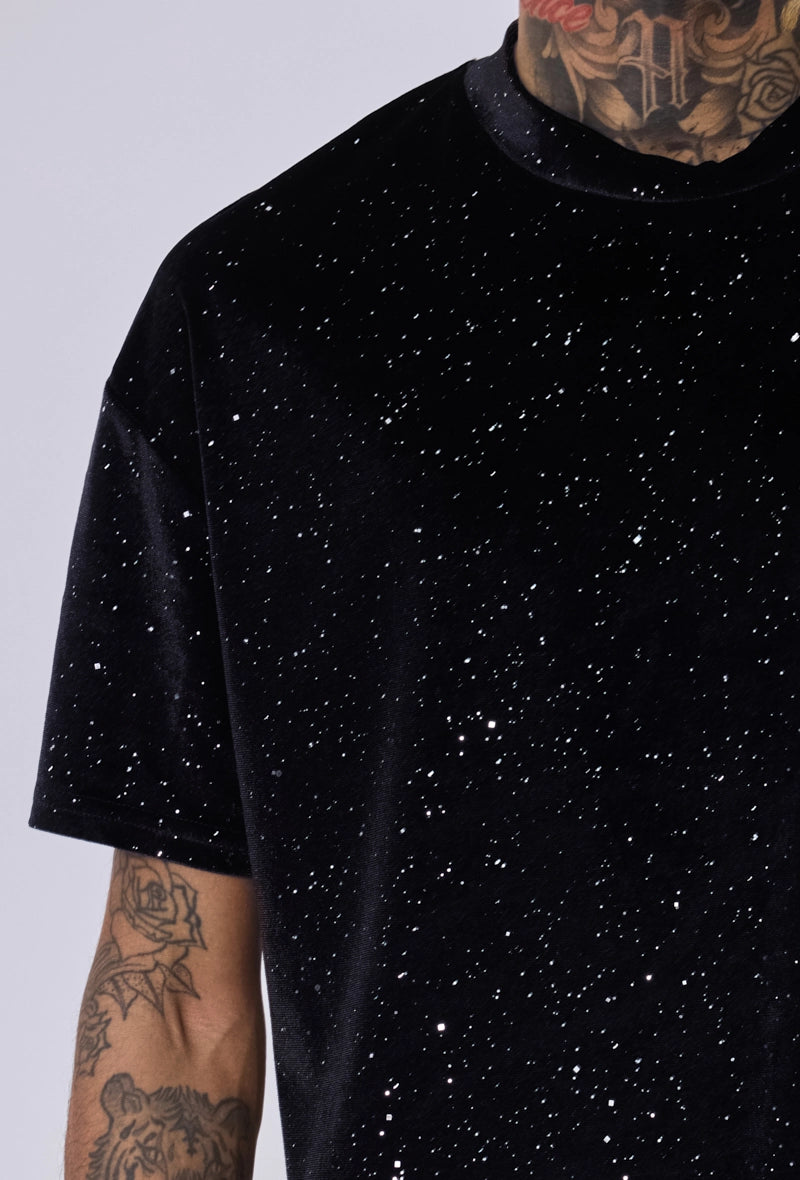 T-shirt velours pailleté