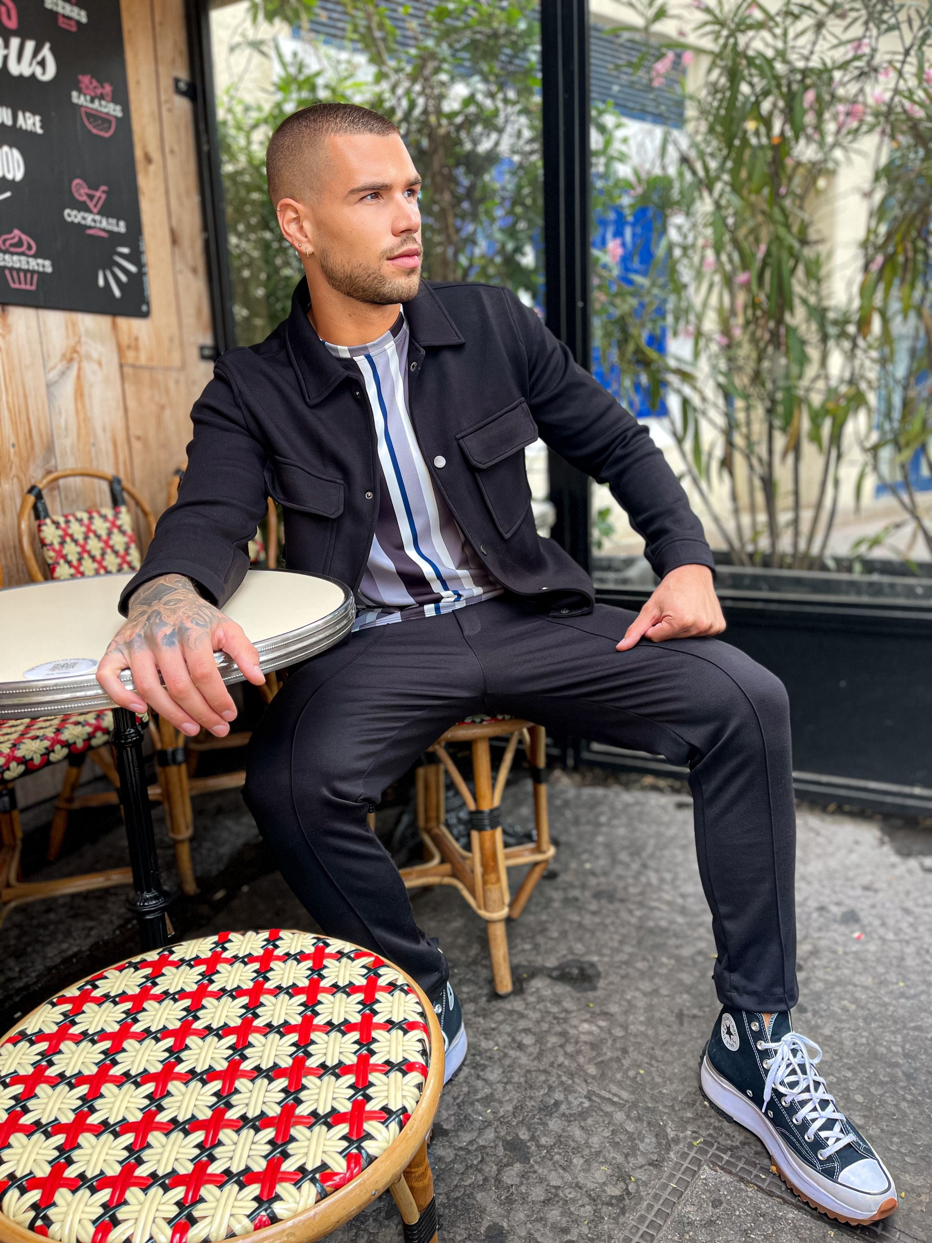 Veste col chemise à boutons avec poches - Frilivin