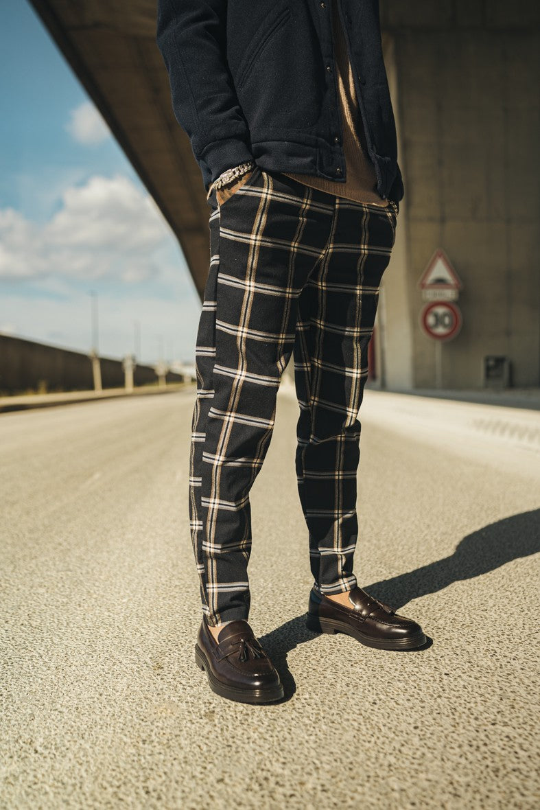 Pantalon habillé à carreaux - Frilivin